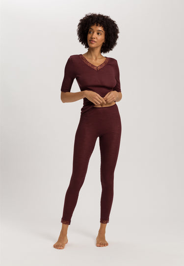 Woolen Lace Lace Trim Wool And Silk Top | Vivid Brown 70829-2421